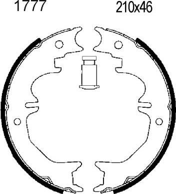 BSF 01777 - Комплект тормозов, ручник, парковка autospares.lv