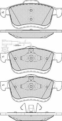 BSF 10963 - Тормозные колодки, дисковые, комплект autospares.lv