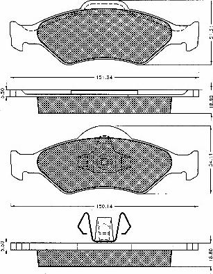 BSF 10552 - Тормозные колодки, дисковые, комплект autospares.lv