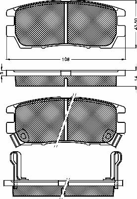 BSF 10505 - Тормозные колодки, дисковые, комплект autospares.lv