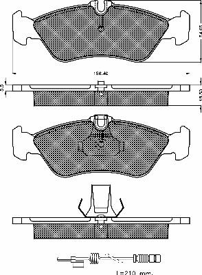 BSF 10514 - Тормозные колодки, дисковые, комплект autospares.lv