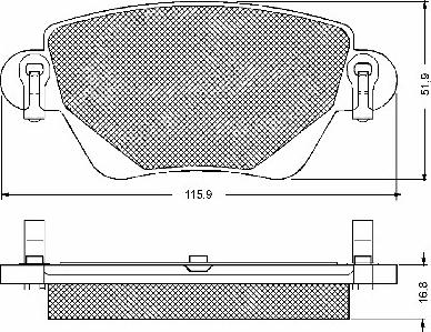 BSF 10581 - Тормозные колодки, дисковые, комплект autospares.lv