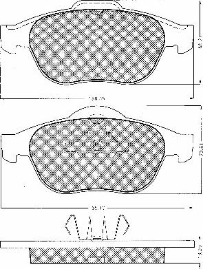 BSF 10634 - Тормозные колодки, дисковые, комплект autospares.lv