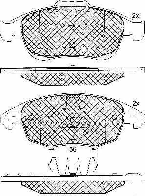 NK 1501221955 - Тормозные колодки, дисковые, комплект autospares.lv