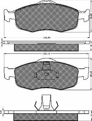 BSF 10366 - Тормозные колодки, дисковые, комплект autospares.lv