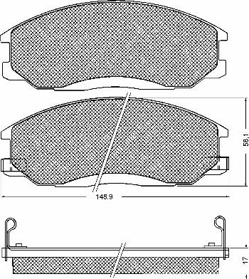 BSF 10707 - Тормозные колодки, дисковые, комплект autospares.lv