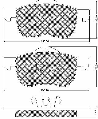 BSF 10739 - Тормозные колодки, дисковые, комплект autospares.lv