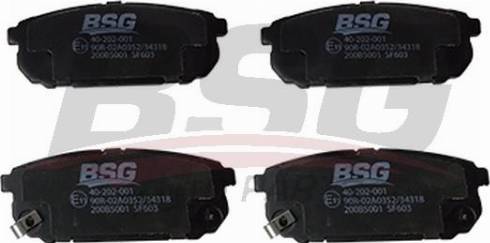 BSG BSG 40-202-001 - Тормозные колодки, дисковые, комплект autospares.lv