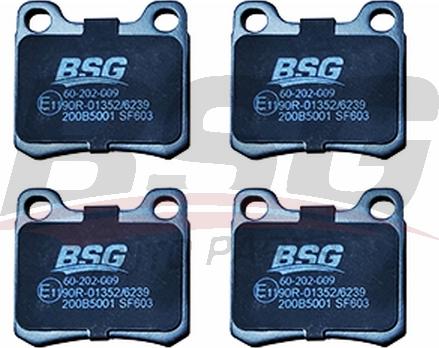 BSG BSG 60-202-009 - Тормозные колодки, дисковые, комплект autospares.lv