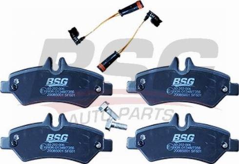 BSG BSG 60-202-006 - Тормозные колодки, дисковые, комплект autospares.lv