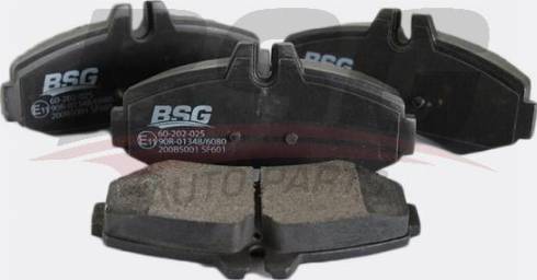 BSG BSG 60-202-025 - Тормозные колодки, дисковые, комплект autospares.lv