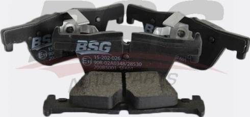 BSG BSG 15-202-026 - Тормозные колодки, дисковые, комплект autospares.lv