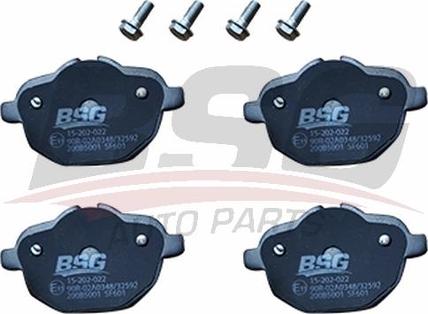 BSG BSG 15-202-022 - Тормозные колодки, дисковые, комплект autospares.lv