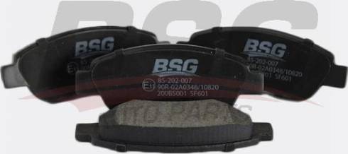 BSG BSG 85-202-007 - Тормозные колодки, дисковые, комплект autospares.lv