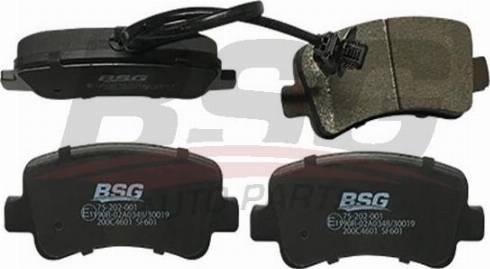 BSG BSG 75-202-001 - Тормозные колодки, дисковые, комплект autospares.lv