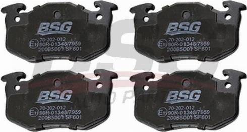 BSG BSG 70-202-012 - Тормозные колодки, дисковые, комплект autospares.lv