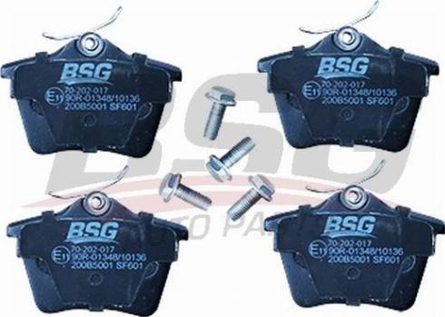 BSG BSG 70-202-017 - Тормозные колодки, дисковые, комплект autospares.lv