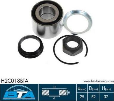 BTA H2C018BTA - Подшипник ступицы колеса, комплект autospares.lv