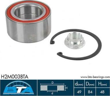 BTA H2M003BTA - Подшипник ступицы колеса, комплект autospares.lv