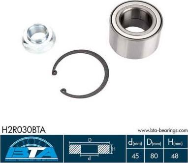 BTA H2R030BTA - Подшипник ступицы колеса, комплект autospares.lv