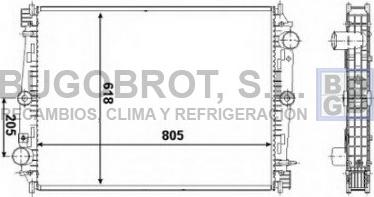 BUGOBROT 40-DF0001 - Радиатор, охлаждение двигателя autospares.lv