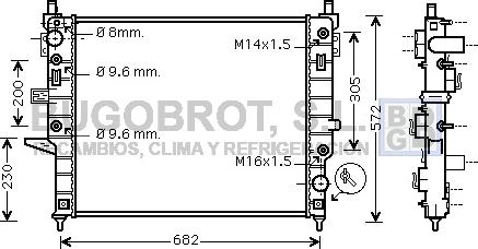 BUGOBROT 40-MS2271 - Радиатор, охлаждение двигателя autospares.lv