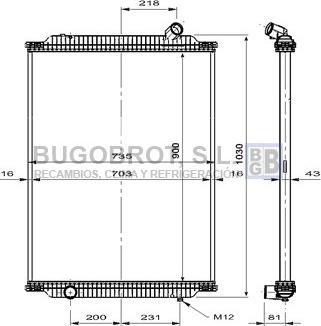 BUGOBROT 40-RE0007 - Радиатор, охлаждение двигателя autospares.lv