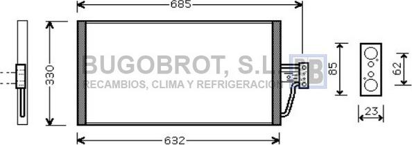 BUGOBROT 62-BW5254 - Конденсатор кондиционера autospares.lv