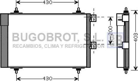 BUGOBROT 62-CN5241 - Конденсатор кондиционера autospares.lv