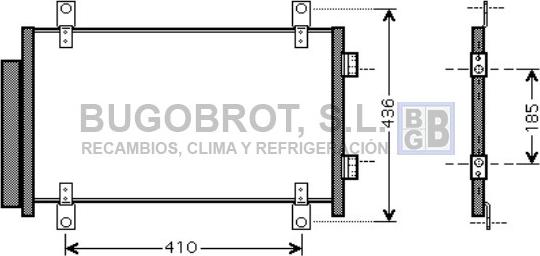 BUGOBROT 62-FT5351 - Конденсатор кондиционера autospares.lv