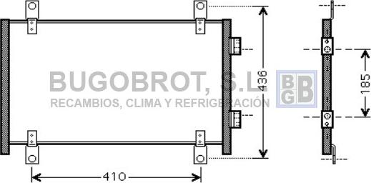 BUGOBROT 62-FT5302 - Конденсатор кондиционера autospares.lv