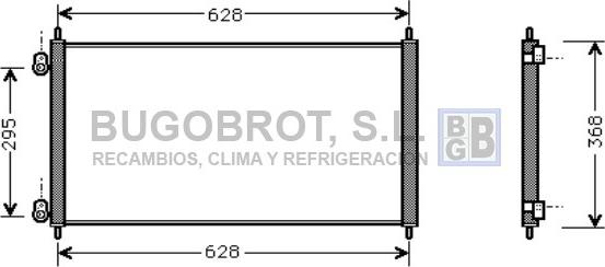 BUGOBROT 62-HD5106 - Конденсатор кондиционера autospares.lv