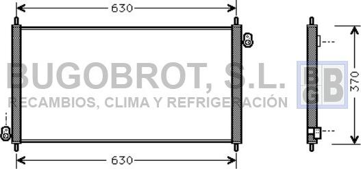 BUGOBROT 62-HD5107 - Конденсатор кондиционера autospares.lv