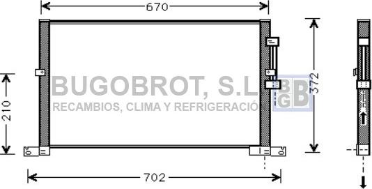 BUGOBROT 62-JR5032 - Конденсатор кондиционера autospares.lv