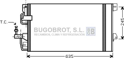BUGOBROT 62-OL5390 - Конденсатор кондиционера autospares.lv