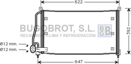 BUGOBROT 62-OL5295 - Конденсатор кондиционера autospares.lv