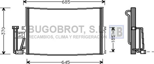 BUGOBROT 62-OL5241 - Конденсатор кондиционера autospares.lv