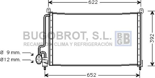 BUGOBROT 62-OL5229 - Конденсатор кондиционера autospares.lv