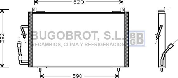 BUGOBROT 62-PE5182 - Конденсатор кондиционера autospares.lv
