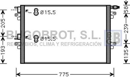 BUGOBROT 62-RT5382 - Конденсатор кондиционера autospares.lv