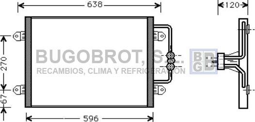 BUGOBROT 62-RT5256 - Конденсатор кондиционера autospares.lv