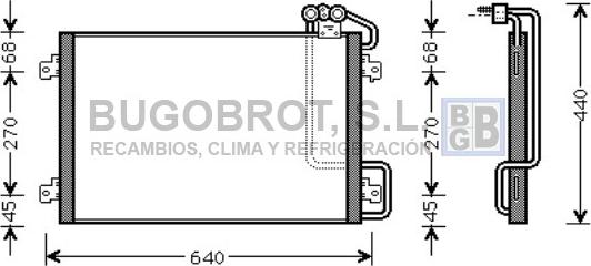 BUGOBROT 62-RT5273 - Конденсатор кондиционера autospares.lv