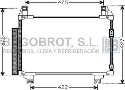BUGOBROT 62-TO5497 - Конденсатор кондиционера autospares.lv