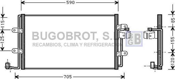 BUGOBROT 62-VW5176 - Конденсатор кондиционера autospares.lv