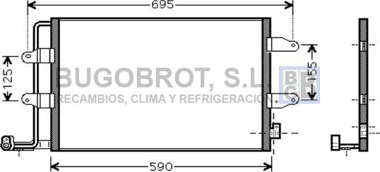 BUGOBROT 62-VW5252 - Конденсатор кондиционера autospares.lv