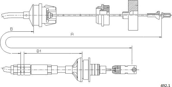 Cabor 492.1 - Трос, управление сцеплением autospares.lv