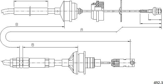 Cabor 492.3 - Трос, управление сцеплением autospares.lv