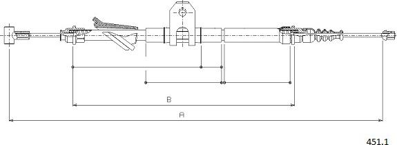 Cabor 451.1 - Тросик, cтояночный тормоз autospares.lv