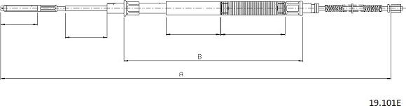 Cabor 19.101E - Тросик, cтояночный тормоз autospares.lv