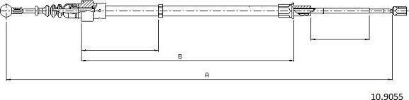 Cabor 10.9055 - Тросик, cтояночный тормоз autospares.lv